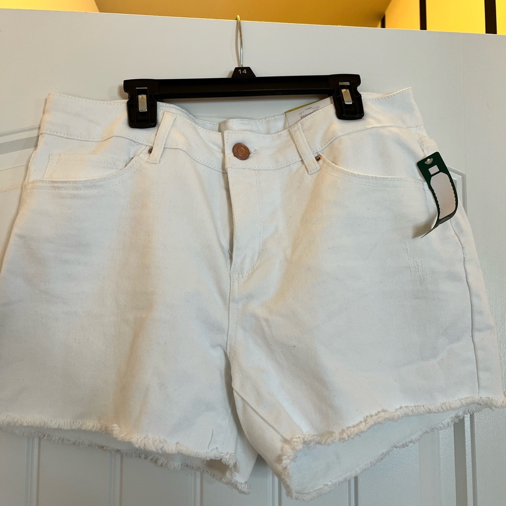 White jean shorts